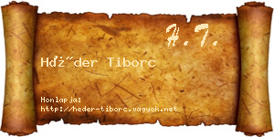 Héder Tiborc névjegykártya